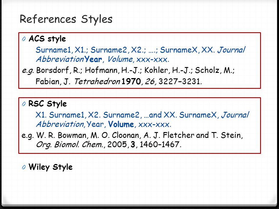 Acs reference sale format
